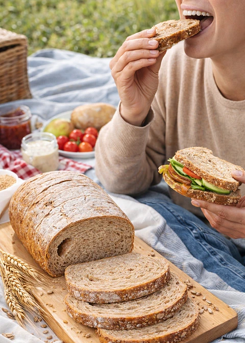 Pan Tajado de Centeno e Integral 570 g | Artesanal | Sin Azúcar | Fuente de Fibra | Hecho Bajo Pedido