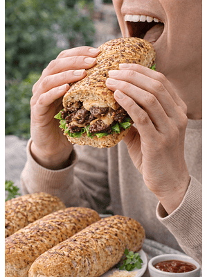 4 Panes Sánduches con Queso Parmesano y Orégano 400 g | Fuente de Fibra | Sin Azúcar | Veganos | Artesanales