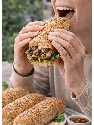 4 Panes Sánduches con Queso Parmesano y Orégano 400 g | Fuente de Fibra | Sin Azúcar | Veganos | Artesanales