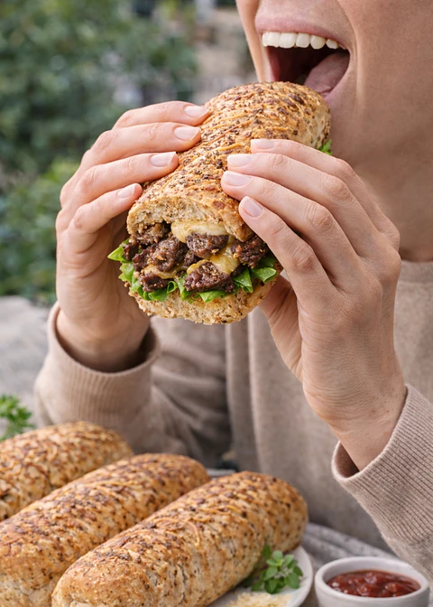 4 Panes Sánduches con Queso Parmesano y Orégano 400 g | Fuente de Fibra | Sin Azúcar | Veganos | Artesanales
