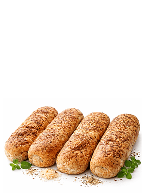 4 Panes Sánduches con Queso Parmesano y Orégano 400 g | Fuente de Fibra | Sin Azúcar | Veganos | Artesanales