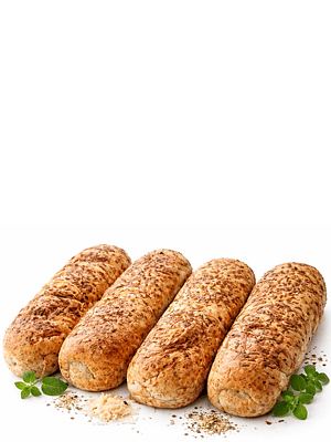 4 Panes Sánduches con Queso Parmesano y Orégano 400 g | Fuente de Fibra | Sin Azúcar | Veganos | Artesanales