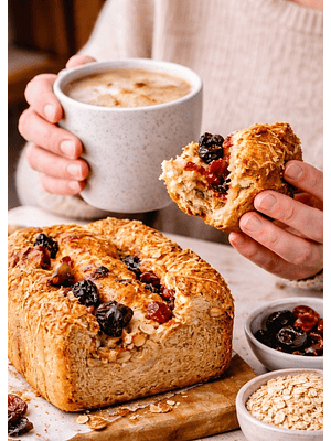 Pan Integral Relleno de Ciruela, Brevas, Cerezas y Coco 500 g | Sin Azúcar Añadida | Sin Lácteos | Artesanal | Frutas no cristalizadas