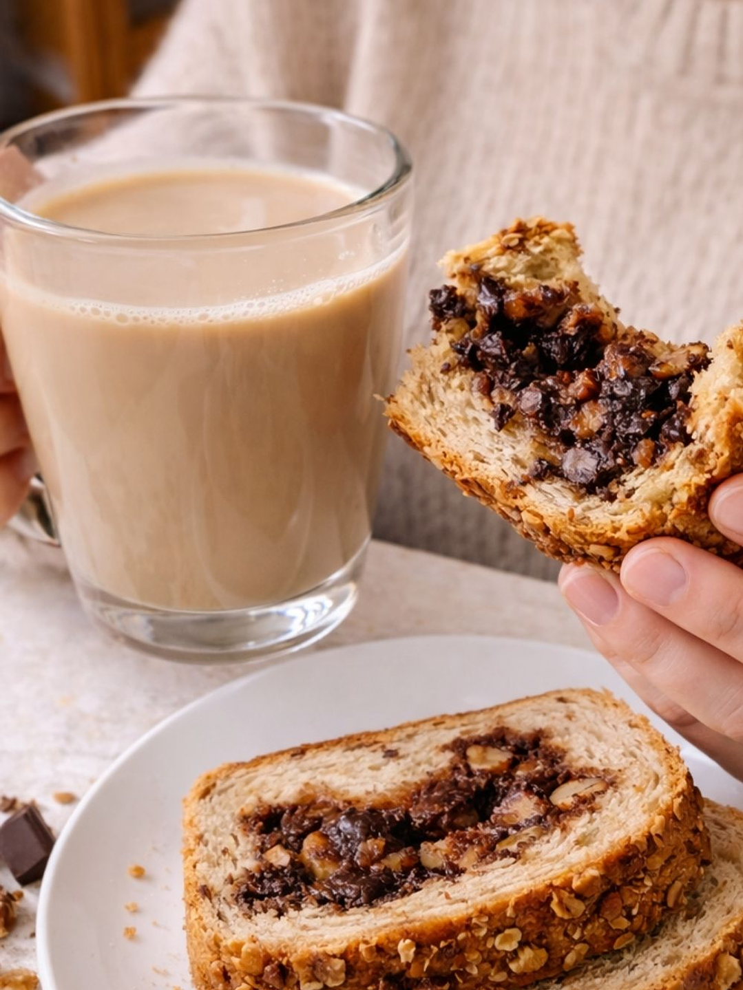 Pan Integral de Chocolate, Nuez y Almendras Tajado 550 g | Sin Huevo | Libre de Lactosa | Libre de Sodio | Libre de Colesterol | Fuente de Fibra 2