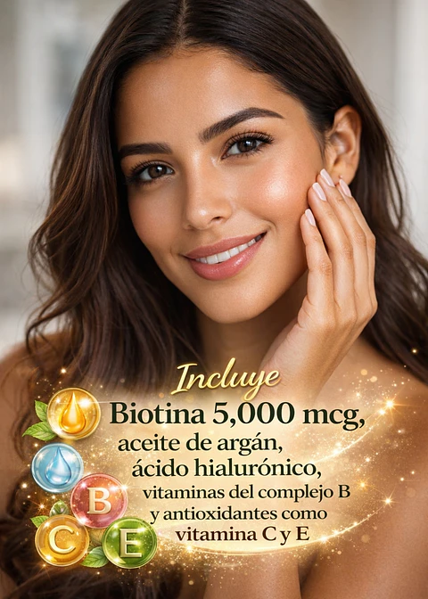 Nature's Bounty Hair, Skin & Nails 250 Cápsulas | Cabello Brillante, Uñas Fuertes y Piel Radiante | Con Ácido Hialurónico y Aceite de Argán | Colombia 