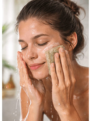 Jabón Artesanal de Arcilla Verde y Árbol de Té | Limpieza Profunda para Piel Grasa y con Acné | Libre de Químicos Agresivos 100g