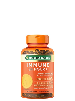 Nature’s Bounty Immune 24 Horas 1000 mg Ester-C® | Soporte Inmunológico Prolongado 24 h | Vitamina C + Zinc + Vitaminas A y D | 120 Cápsulas | Sin Gluten | Sin Colorantes Artificiales | Colombia