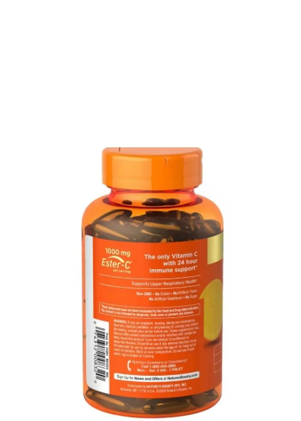 Nature’s Bounty Immune 24 Horas 1000 mg Ester-C® | Soporte Inmunológico Prolongado 24 h | Vitamina C + Zinc + Vitaminas A y D | 120 Cápsulas | Sin Gluten | Sin Colorantes Artificiales | Colombia 2