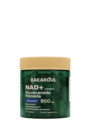Suplemento NAD+ 900 mg con Resveratrol y Quercetina | Ribósido de Nicotinamida Liposomal | Energía Celular y Anti-Edad | 80 Cápsulas | Sin Gluten ni OMG | Colombia