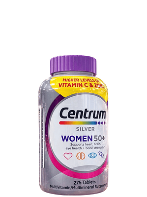 Centrum Silver Women 50 Plus x275 Tabletas | Multivitamínico para Mujeres +50 | Huesos Fuertes, Memoria Activa y Bienestar Diario | Colombia