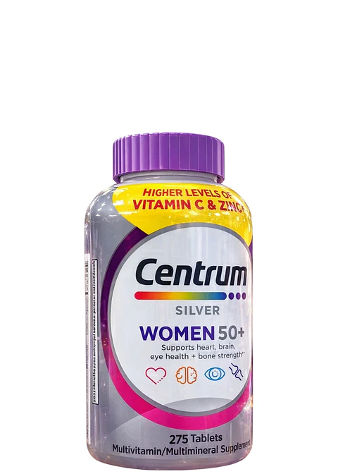 Centrum Silver Women 50 Plus x275 Tabletas | Multivitamínico para Mujeres +50 | Huesos Fuertes, Memoria Activa y Bienestar Diario | Colombia