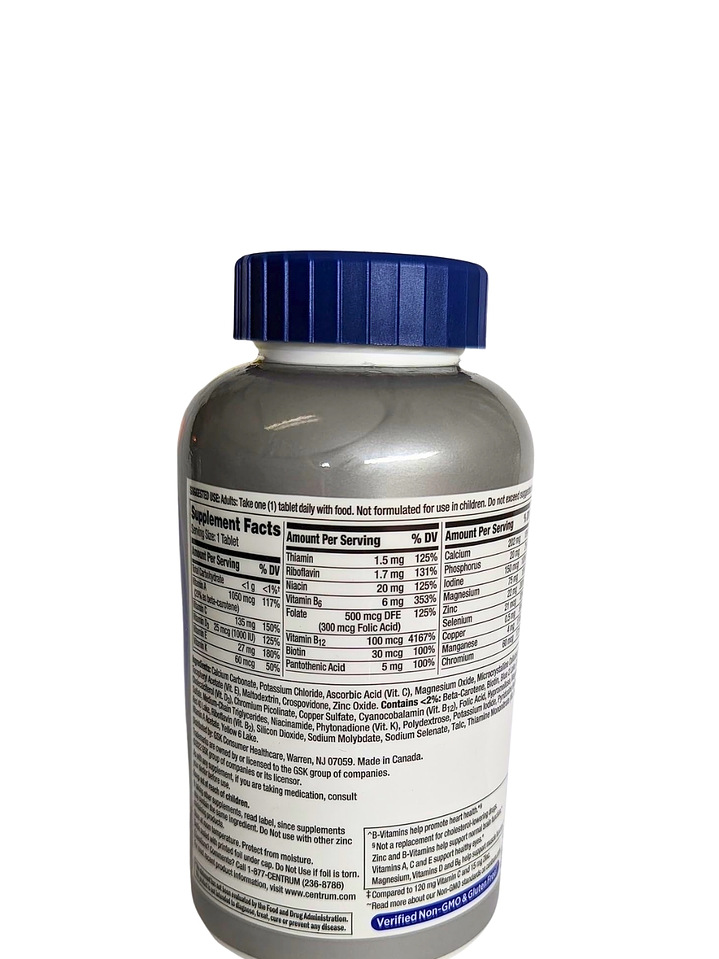 Centrum Silver Men 50 Plus x275 Tabletas | Multivitamínico para Hombres +50 | Energía, Músculos Fuertes y Salud Mental Diaria | Colombia 2