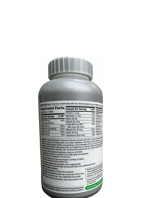Multivitamínico Centrum Silver Adults 50+ x325 tabletas | Memoria, Corazón, Huesos y Bienestar Diario | Colombia