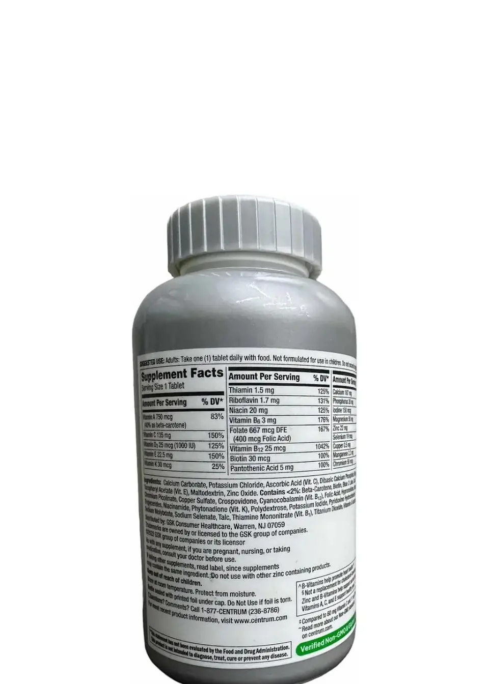 Multivitamínico Centrum Silver Adults 50+ x325 tabletas | Memoria, Corazón, Huesos y Bienestar Diario | Colombia 2