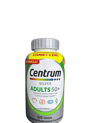 Multivitamínico Centrum Silver Adults 50+ x325 tabletas | Memoria, Corazón, Huesos y Bienestar Diario | Colombia