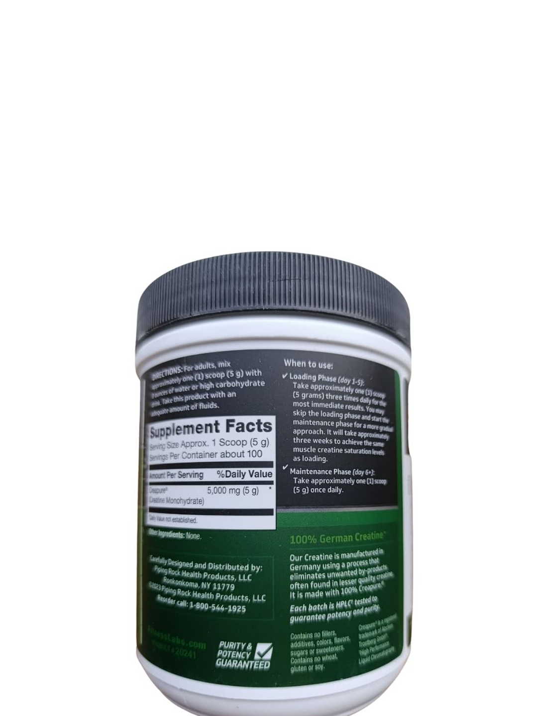 Creatina Monohidratada Alemana Creapure® 5000 mg | 500 g  | Fuerza, Energía y Recuperación Muscular Premium | Colombia 2