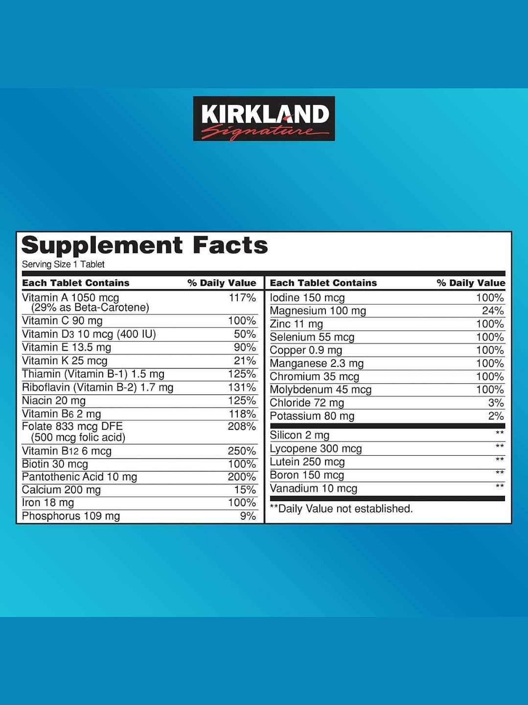 Kirkland Signature Daily Multi x 500 Tabletas | Multivitamínico Completo Diario | Energía, Inmunidad y Bienestar Total  | Colombia 2