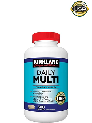 Kirkland Signature Daily Multi x 500 Tabletas | Multivitamínico Completo Diario | Energía, Inmunidad y Bienestar Total  | Colombia