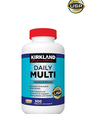 Kirkland Signature Daily Multi x 500 Tabletas | Multivitamínico Completo Diario | Energía, Inmunidad y Bienestar Total  | Colombia