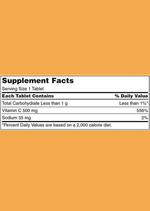 Kirkland Signature Vitamina C Masticable 500 mg x 500 Tabletas | Sabor Naranja | Refuerzo Inmunológico Diario | Alta Potencia | Colombia