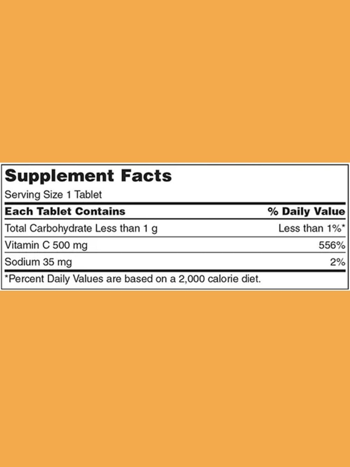 Kirkland Signature Vitamina C Masticable 500 mg x 500 Tabletas | Sabor Naranja | Refuerzo Inmunológico Diario | Alta Potencia | Colombia 2