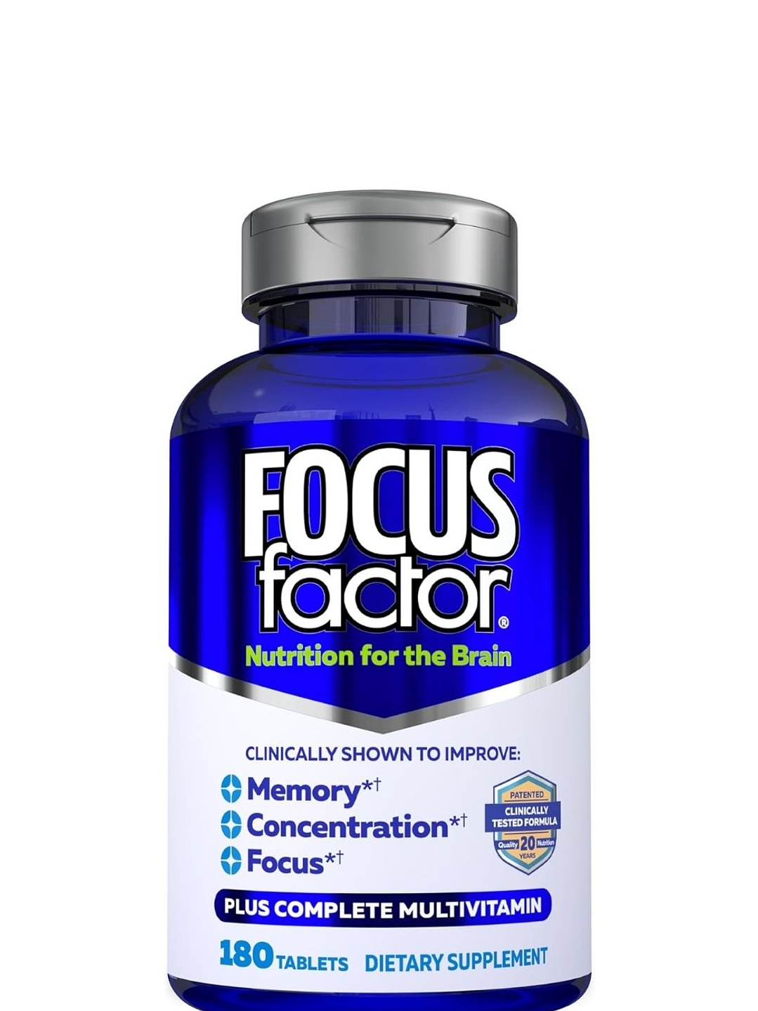 Synergy Focus Factor Original x180 Tabletas | Memoria, Concentración y Enfoque Mental | Fórmula Clínica para el Cerebro | Colombia 1