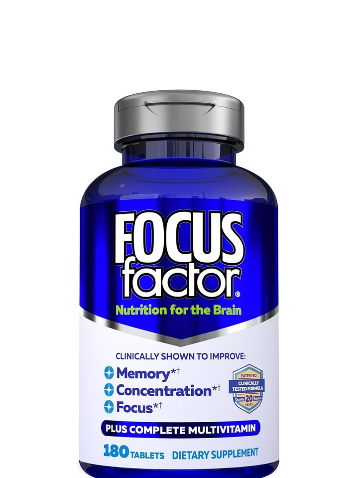 Synergy Focus Factor Original x180 Tabletas | Memoria, Concentración y Enfoque Mental | Fórmula Clínica para el Cerebro | Colombia 1