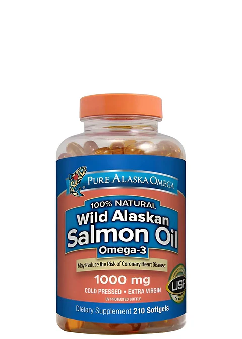 Pure Alaska Omega Wild Salmon Oil 1000 mg x 210 Softgels | Omega 3 Natural de Salmón Salvaje | Corazón, Cerebro y Bienestar Diario | Colombia 