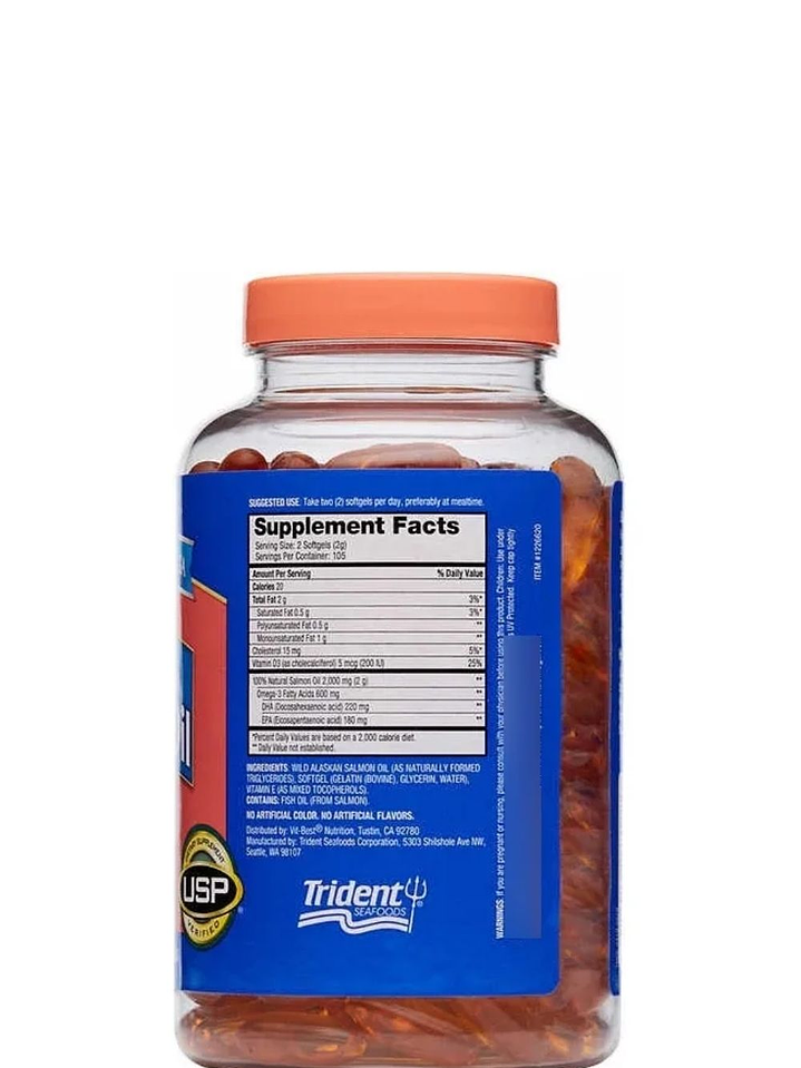 Pure Alaska Omega Wild Salmon Oil 1000 mg x 210 Softgels | Omega 3 Natural de Salmón Salvaje | Corazón, Cerebro y Bienestar Diario | Colombia  3