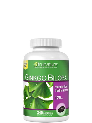 Trunature Ginkgo Biloba 120 mg x 340 Softgels | Memoria, Concentración y Circulación Cerebral | Extracto Estandarizado | Colombia