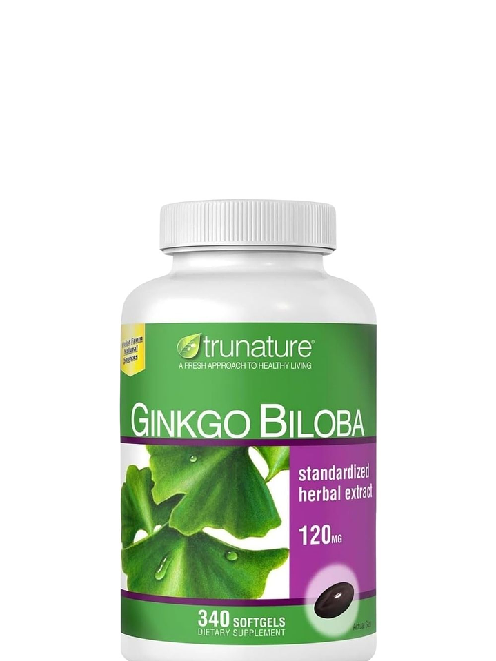 Trunature Ginkgo Biloba 120 mg x 340 Softgels | Memoria, Concentración y Circulación Cerebral | Extracto Estandarizado | Colombia 1