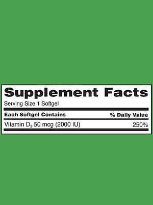 Kirkland Signature Extra Strength Vitamina D3 50 mcg (2000 IU) x 600 Cápsulas Blandas | Alta Potencia para Huesos, Inmunidad y Bienestar Diario | Colombia