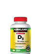 Kirkland Signature Extra Strength Vitamina D3 50 mcg (2000 IU) x 600 Cápsulas Blandas | Alta Potencia para Huesos, Inmunidad y Bienestar Diario | Colombia - Miniatura 1