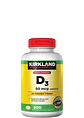 Kirkland Signature Extra Strength Vitamina D3 50 mcg (2000 IU) x 600 Cápsulas Blandas | Alta Potencia para Huesos, Inmunidad y Bienestar Diario | Colombia - Miniatura 1