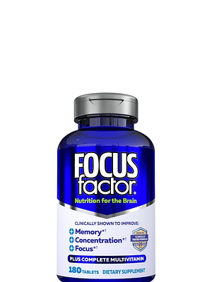 Synergy Focus Factor Original x180 Tabletas | Memoria, Concentración y Enfoque Mental | Fórmula Clínica para el Cerebro | Colombia