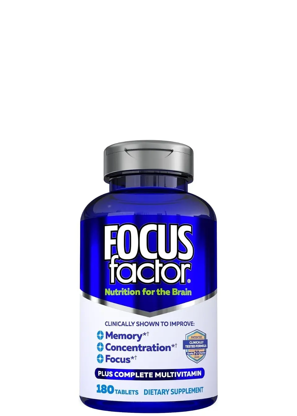 Synergy Focus Factor Original x180 Tabletas | Memoria, Concentración y Enfoque Mental | Fórmula Clínica para el Cerebro | Colombia 1