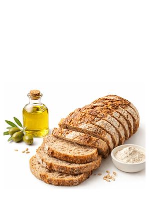 Pan Masa Madre Familiar 690 g | Harina Blanca e Integral con Aceite de Oliva Extra Virgen | 15 Tajadas Artesanales