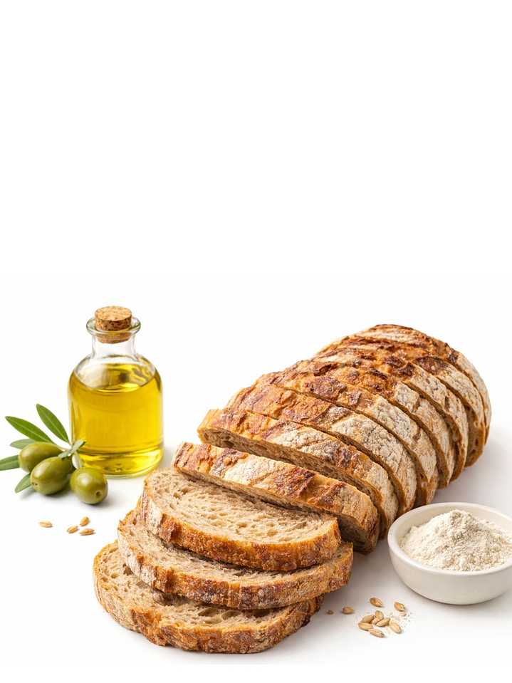 Pan Masa Madre Familiar 690 g | Harina Blanca e Integral con Aceite de Oliva Extra Virgen | 15 Tajadas Artesanales 1