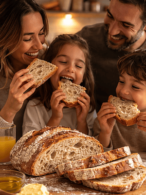 Pan Masa Madre Familiar 690 g | Harina Blanca e Integral con Aceite de Oliva Extra Virgen | 15 Tajadas Artesanales