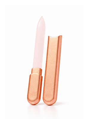 Lima de Cristal Profesional 14 cm con Estuche | Limado Suave, Higiénico y Duradero para Uñas Fuertes y Saludables