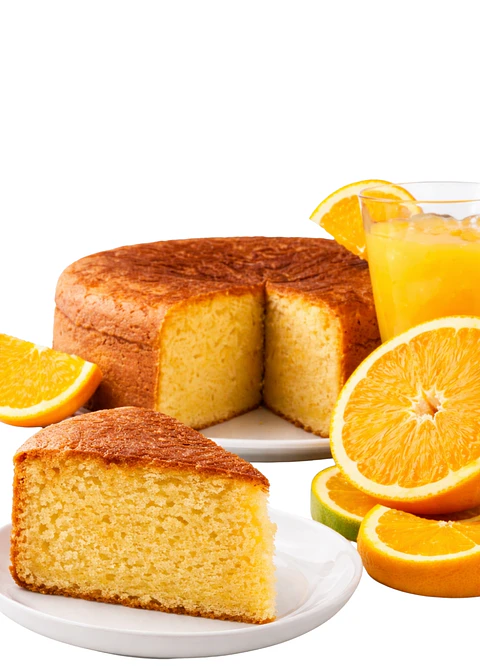 Torta de Naranja Gourmet 2,2 kg Entera | Tipo Cafés de Especialidad | 16 Porciones | Sin Grasas Trans | Preparación Artesanal