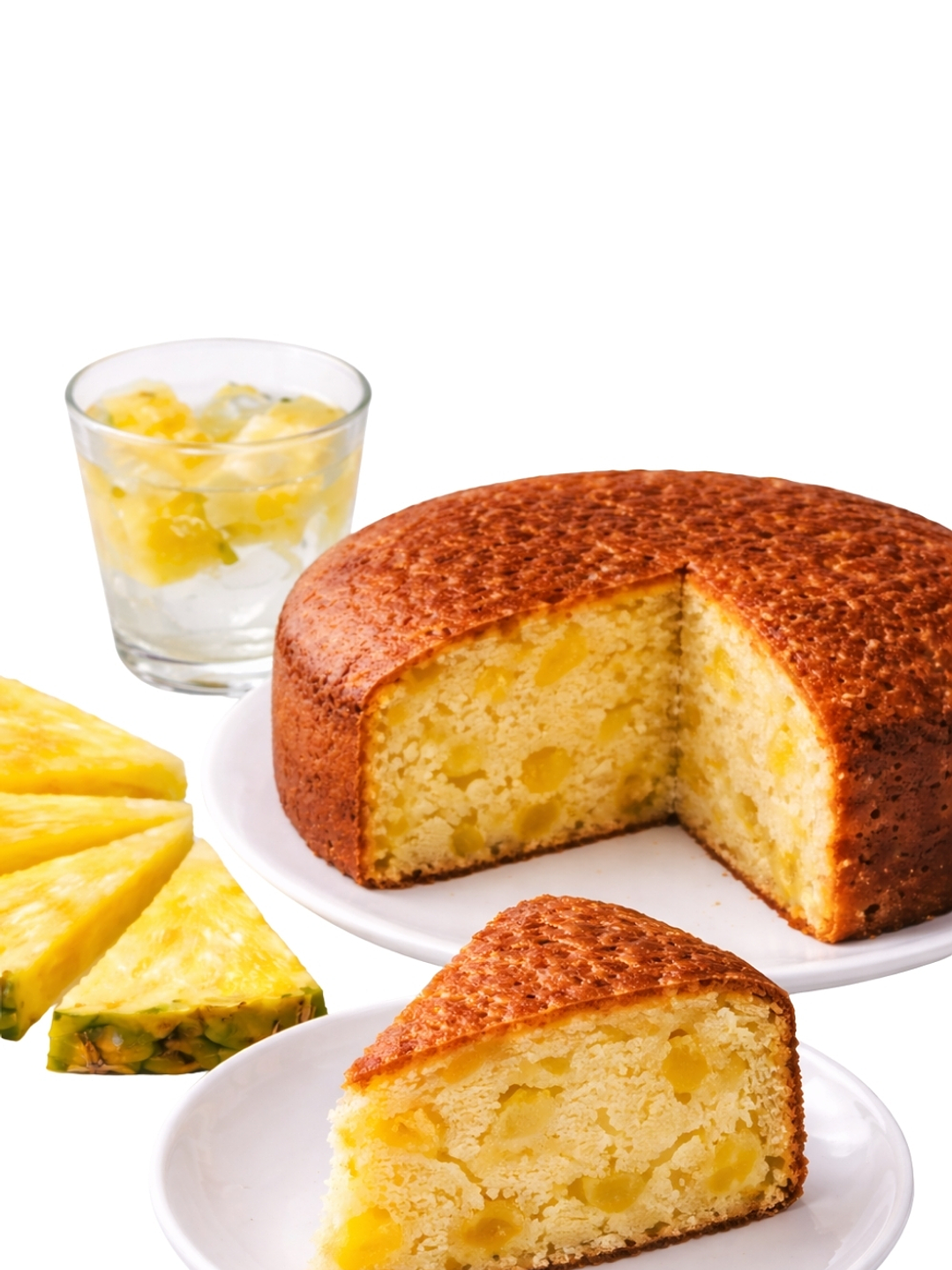 Torta de Piña Gourmet 2,2 kg Entera | 16 Porciones | Bizcocho Chiffon Artesanal con Trozos de Piña | Estilo Cafés de Especialidad  | Preparación Artesanal 1