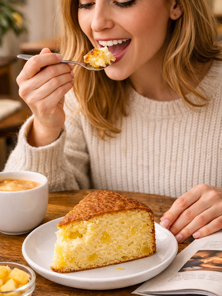 Torta de Piña Gourmet 2,2 kg Entera | 16 Porciones | Bizcocho Chiffon Artesanal con Trozos de Piña | Estilo Cafés de Especialidad  | Preparación Artesanal 2