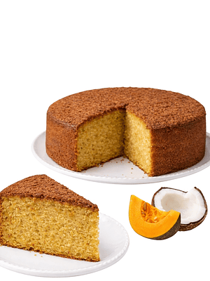 Torta entera de Coco y Calabaza Gourmet 2,2 kg | 16 Porciones | Bizcocho Artesanal Tipo Chiffon | Estilo Cafés de Especialidad  