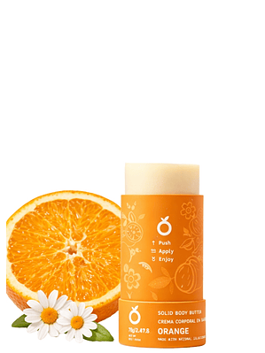 Crema Hidratante en Barra con Aceite Esencial de Naranja 70 g | Nutrición Natural para la Piel | Hidratación Profunda y Aroma Cítrico