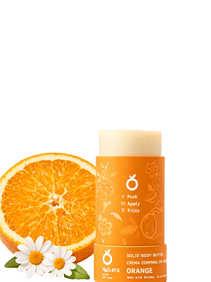 Crema Hidratante en Barra con Aceite Esencial de Naranja 70 g | Nutrición Natural para la Piel | Hidratación Profunda y Aroma Cítrico