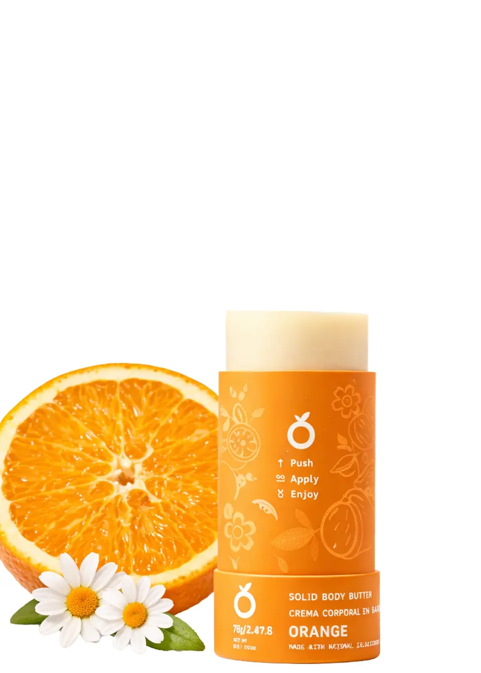 Crema Hidratante en Barra con Aceite Esencial de Naranja 70 g | Nutrición Natural para la Piel | Hidratación Profunda y Aroma Cítrico 1