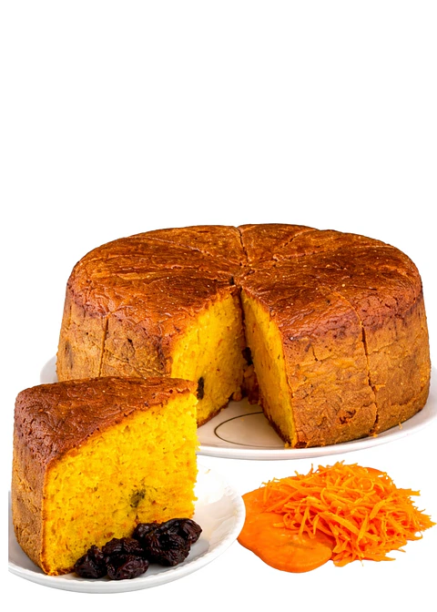 Torta de Zanahoria y Pasas Gourmet 2,2 kg | 16 Porciones | Bizcocho Artesanal Tipo Chiffon | Estilo Cafés de Especialidad