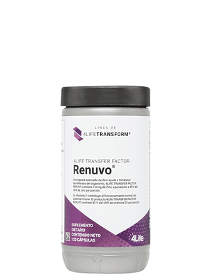 4Life  | Transfer Factor Renuvo 120 Cápsulas - Fórmula Avanzada Anti-Envejecimiento Celular | Colombia