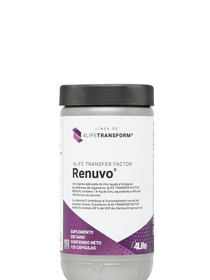 4Life  | Transfer Factor Renuvo 120 Cápsulas - Fórmula Avanzada Anti-Envejecimiento Celular | Colombia